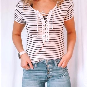 lace front, stripped shirt from garage